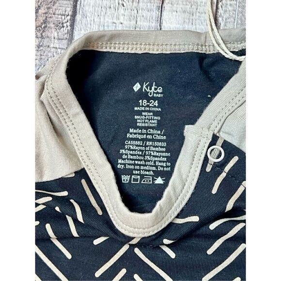 Kyte Baby Bamboo Herringbone Khaki & Midnight Romper Longalls sz 2T NWT‎ - Picture 5 of 7